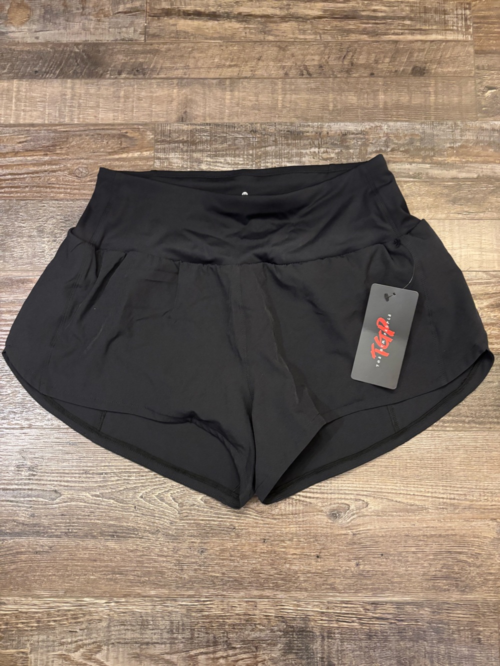 Women’s Black Athletic Shorts with High Waistband